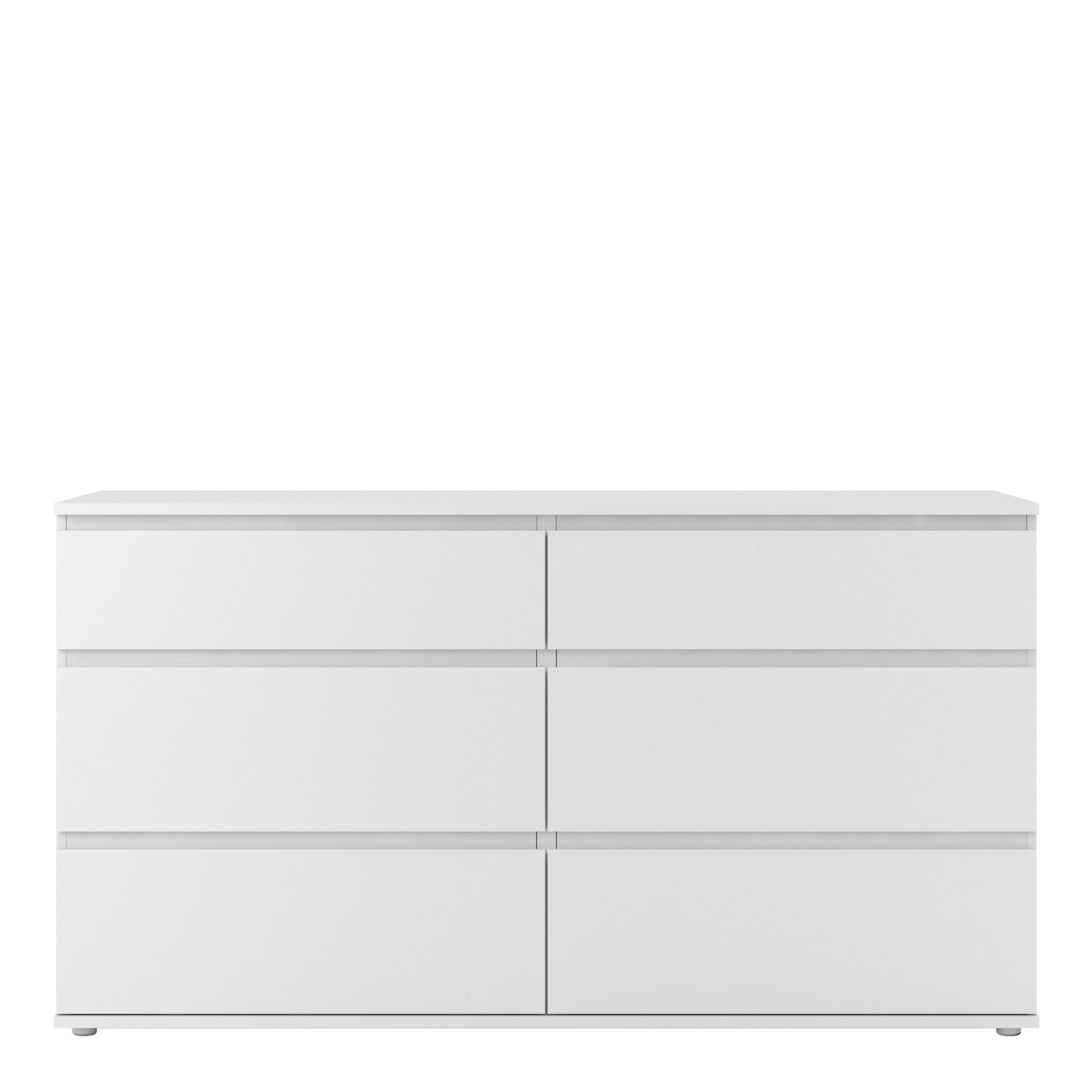 Nova Wide Chest of 6 Drawers (3+3) in White