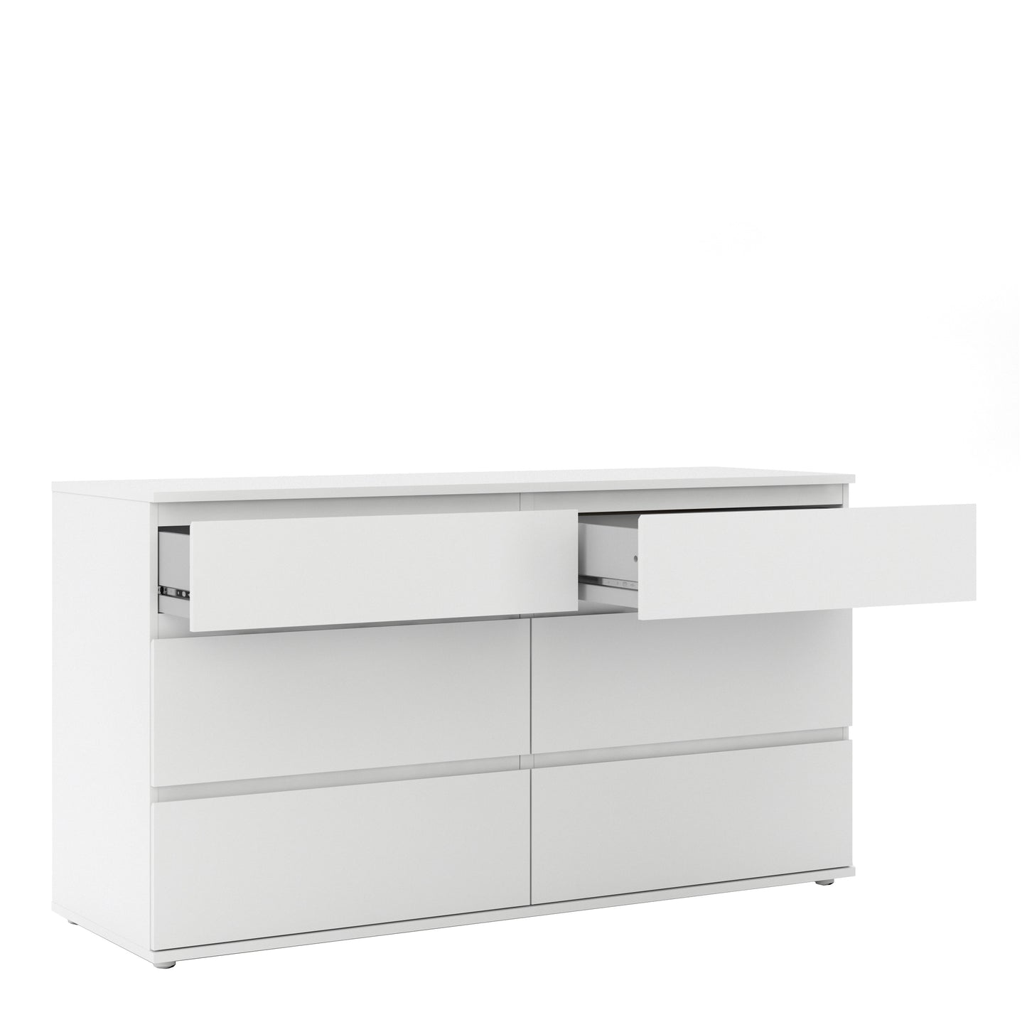 Nova Wide Chest of 6 Drawers (3+3) in White