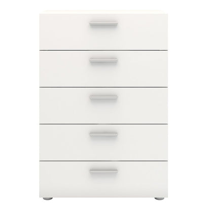 Pepe Chest of 5 Drawers in White