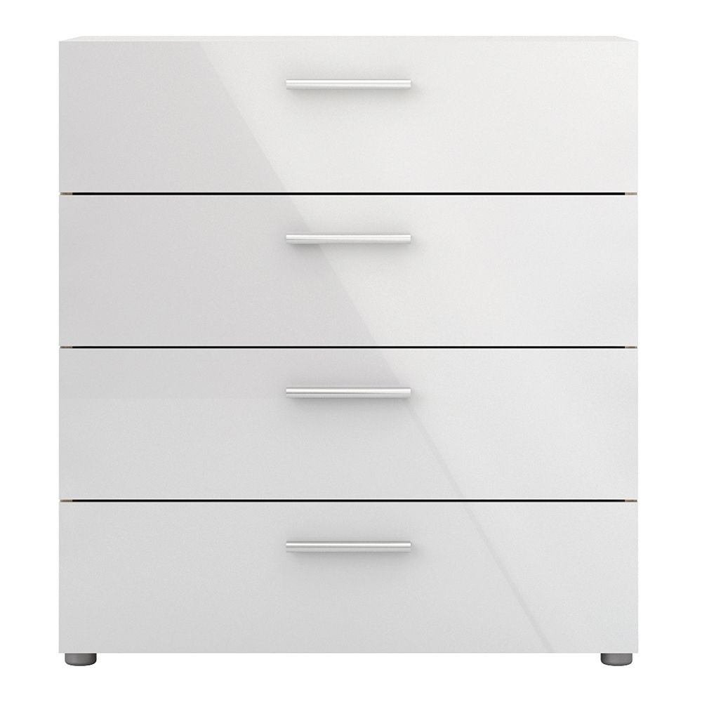 Pepe Chest of 4 Drawers in Oak with White High Gloss