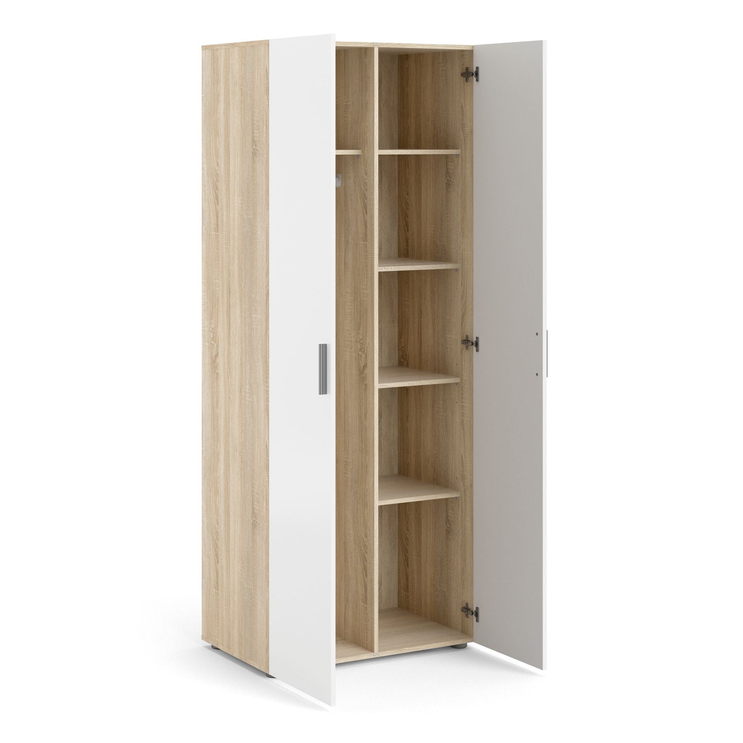 Pepe Wardrobe with 2 doors in Oak with White High Gloss