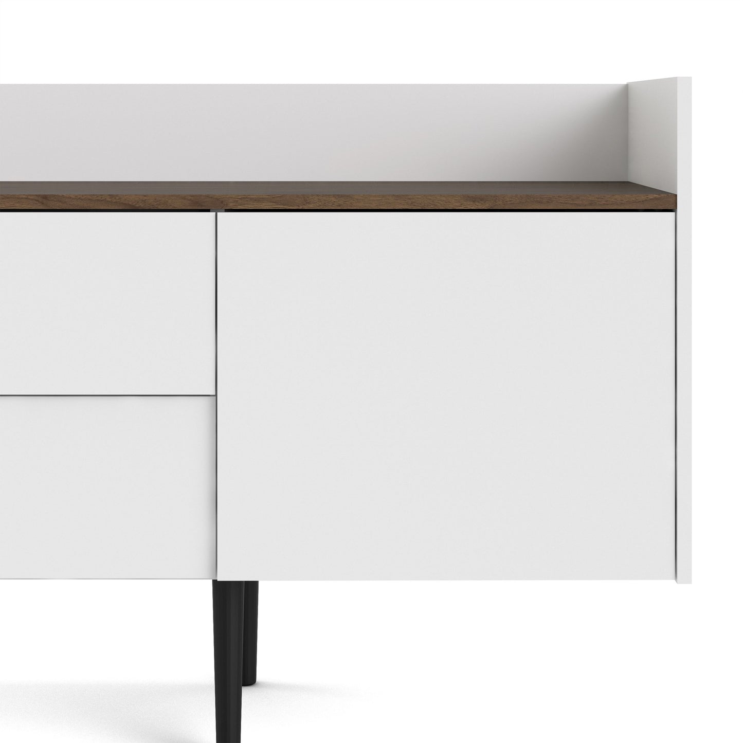 Unit Sideboard 2 Drawers 3 Doors in White and Walnut