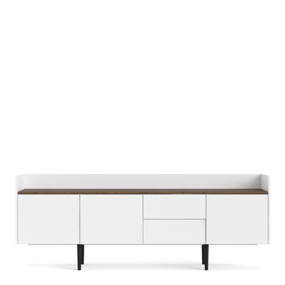 Unit Sideboard 2 Drawers 3 Doors in White and Walnut