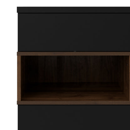 Sideboard 2 Drawers 1 Door in Black and Walnut