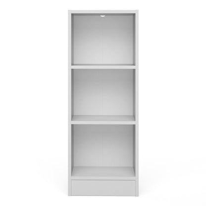 Basic Low Narrow Bookcase (2 Shelves) in White