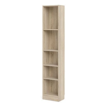 Basic Tall Narrow Bookcase (4 Shelves) in Oak