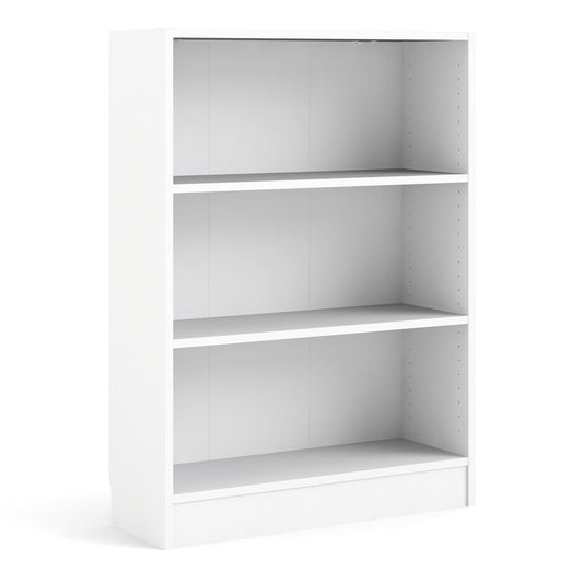 Basic Low Wide Bookcase (2 Shelves) in White