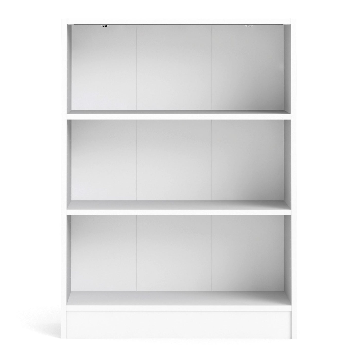 Basic Low Wide Bookcase (2 Shelves) in White