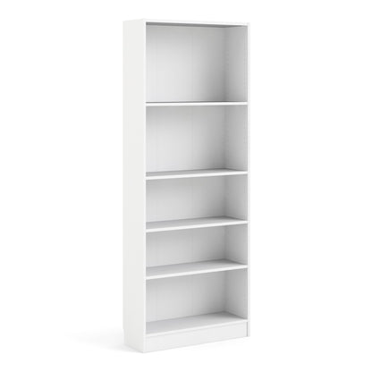 Basic Tall Wide Bookcase (4 Shelves) in White