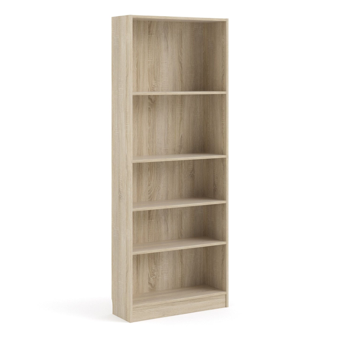 Basic Tall Wide Bookcase (4 Shelves) in Oak