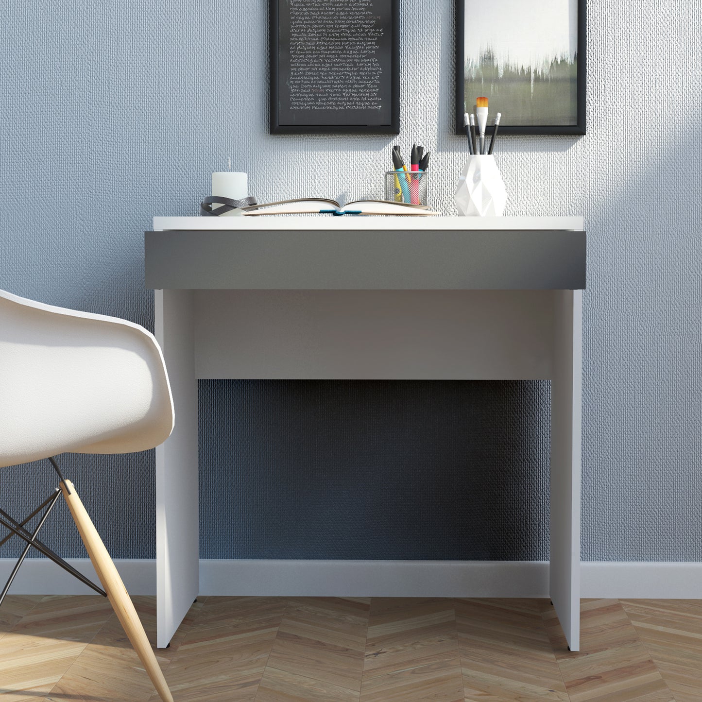 Function Plus Desk White Grey