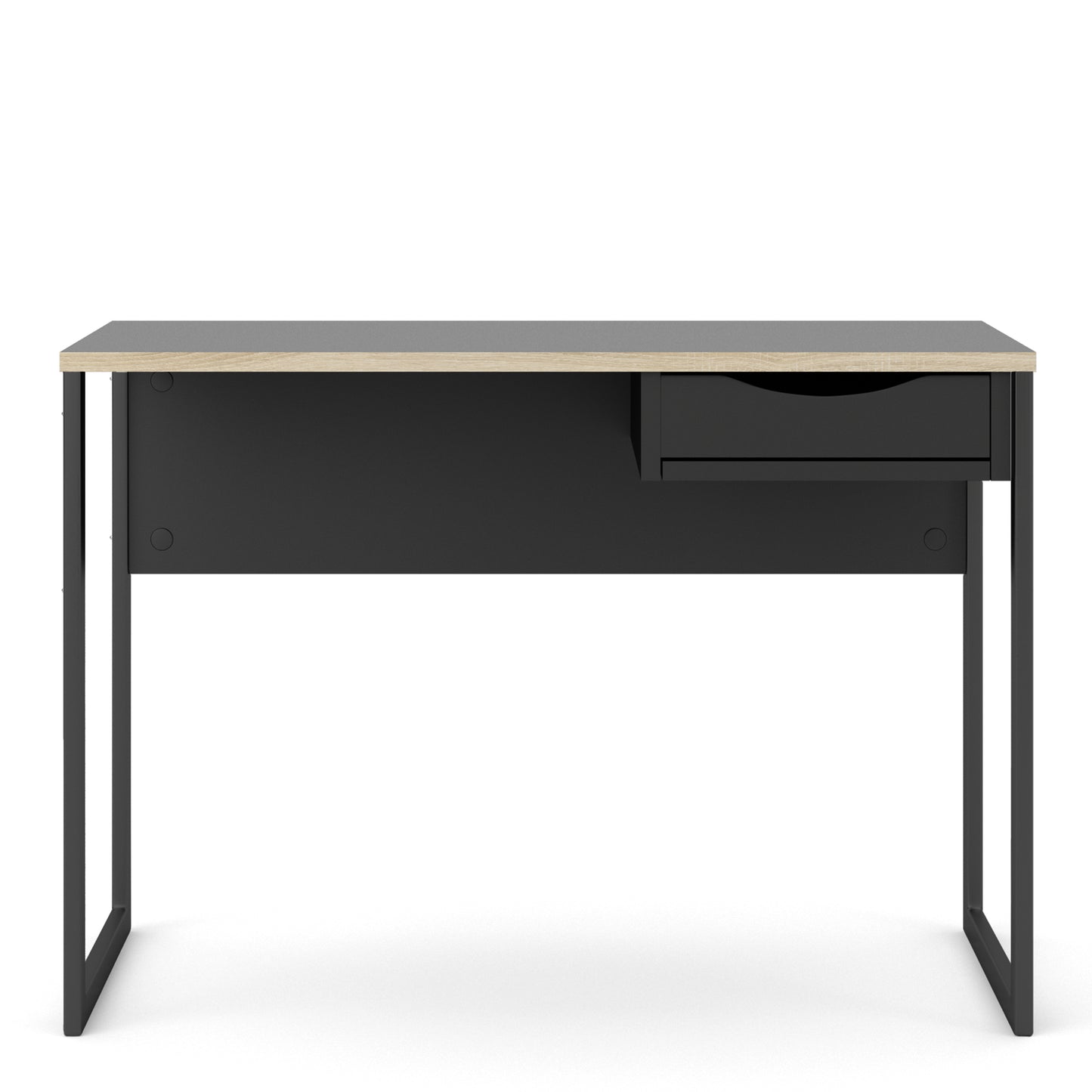 Function Plus Desk 1 Drawer in Black with Oak Trim