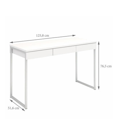 Function Plus Desk 3 Drawers in White