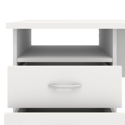 Function Plus Desk 3 Drawers in White