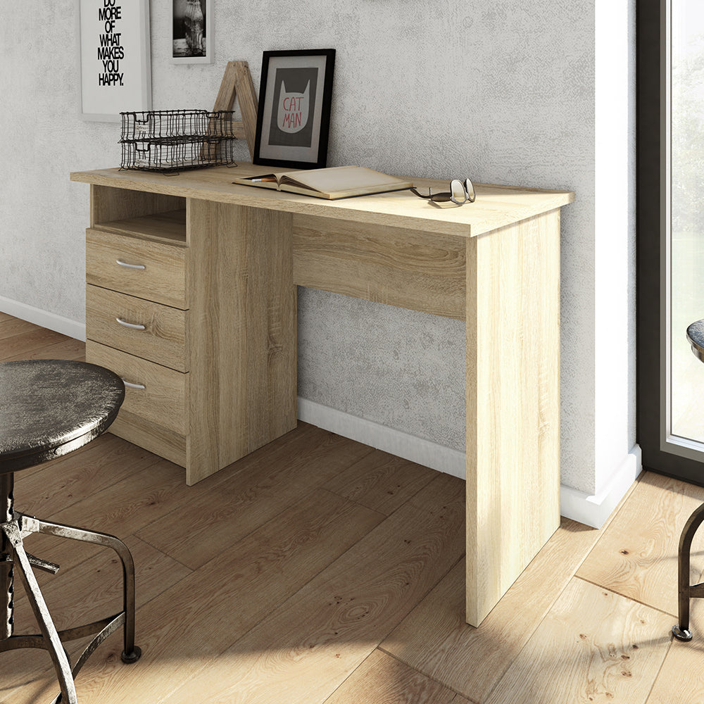 Function Plus Desk 3 Drawers in Oak