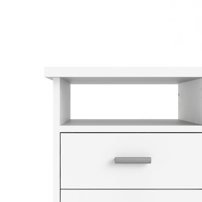 Function Plus 4 Drawer Desk in White