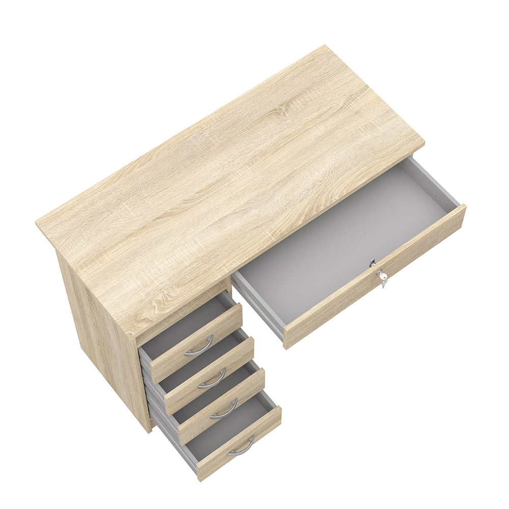 Function Plus Desk 5 Drawers in Oak