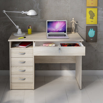 Function Plus Desk 5 Drawers in Oak