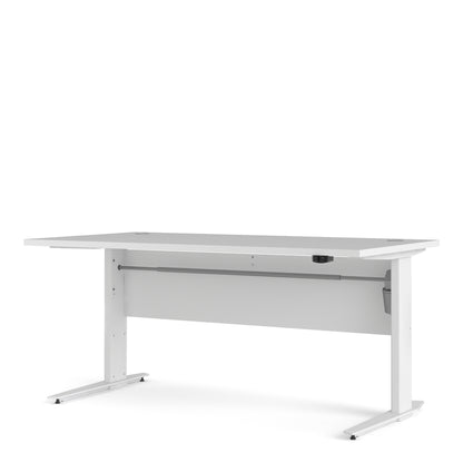 Prima Desk 150 cm in White with Height adjustable legs with electric control in White