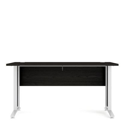 Prima Desk 150 cm in Black woodgrain with White legs