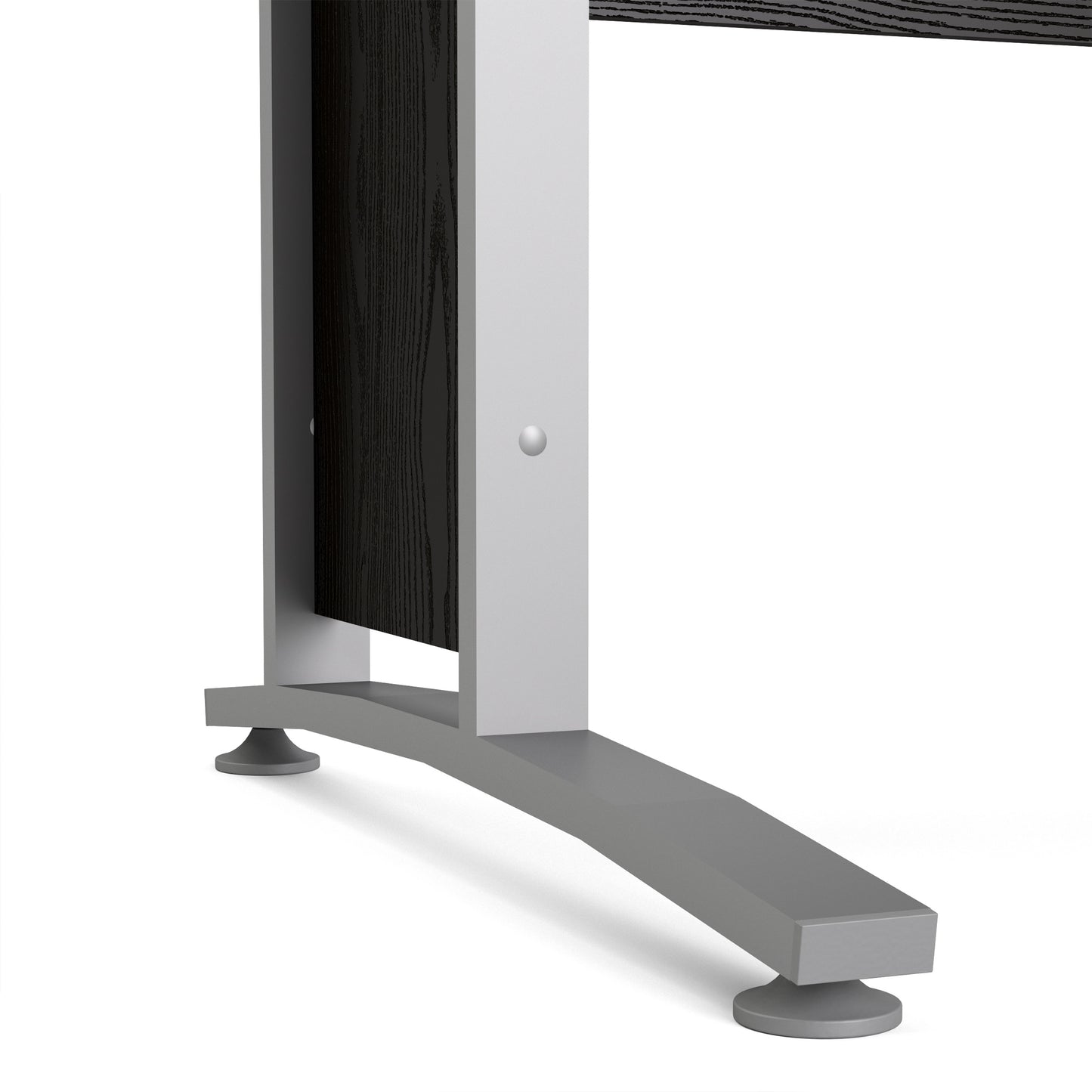 Prima Desk 120 cm in Black woodgrain with Silver grey steel legs