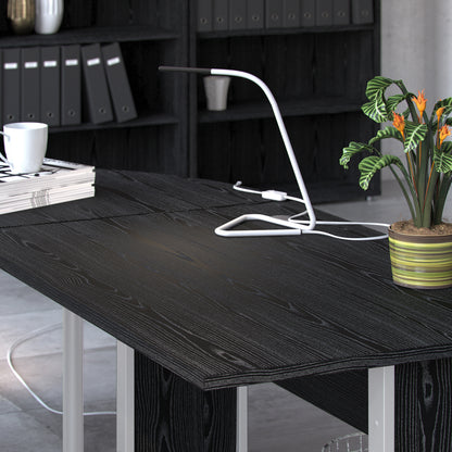 Prima Desk 120 cm in Black woodgrain with White legs