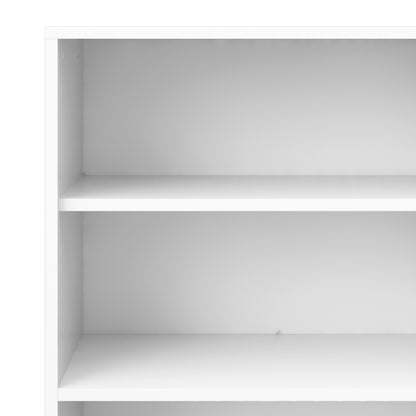 Prima Bookcase 2 Shelves With 2 Drawers + 2 File Drawers In White