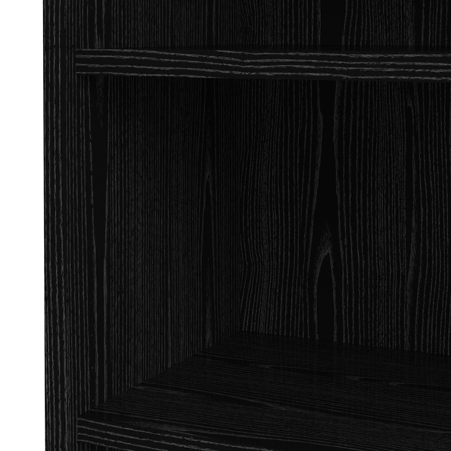 Prima Bookcase 2 Shelves With 2 Drawers + 2 File Drawers In Black Woodgrain