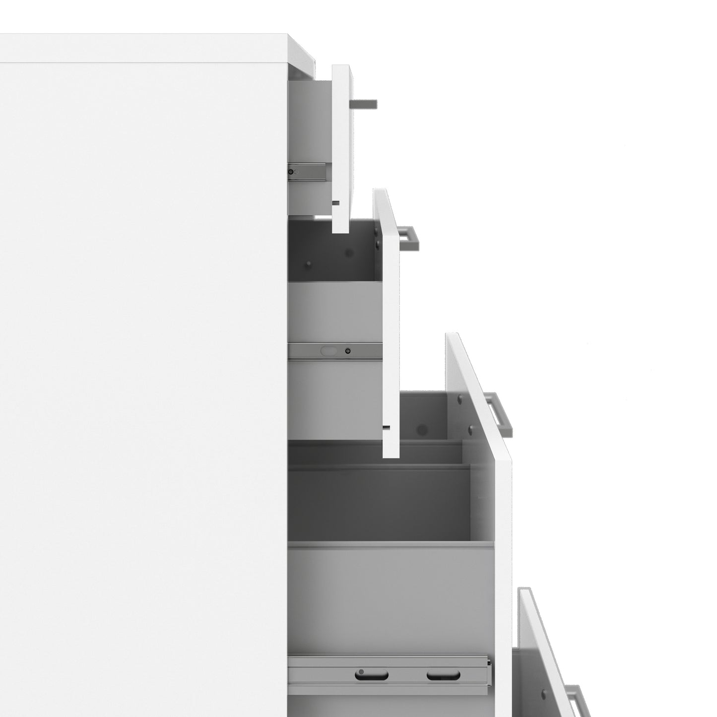 Prima Office Storage With 2 Drawers + 2 File Drawers In White