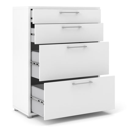 Prima Office Storage With 2 Drawers + 2 File Drawers In White