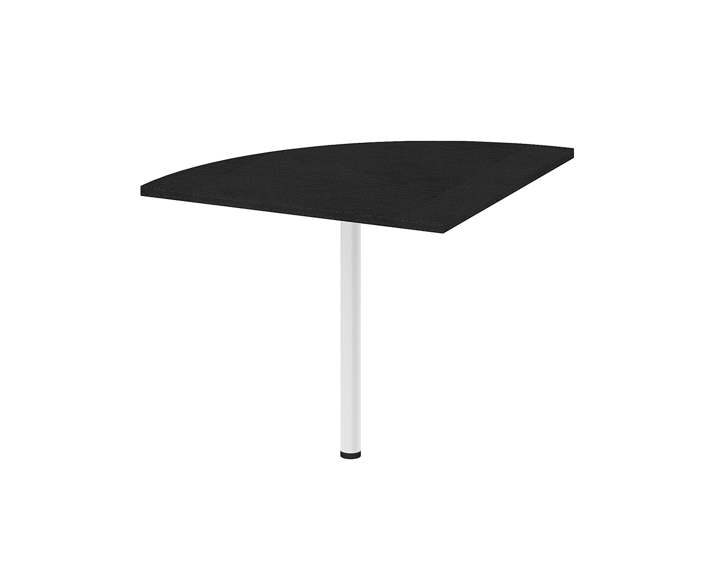 Prima Corner desk top in Black woodgrain with White legs