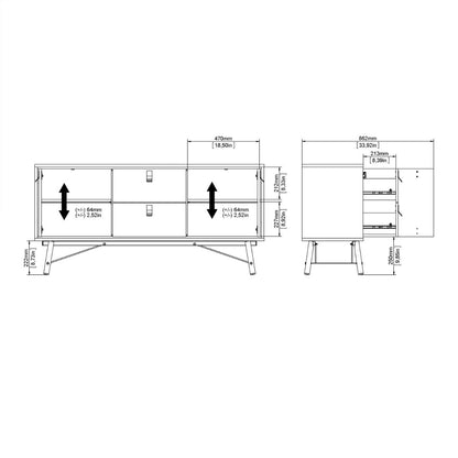 Ry Sideboard 2 doors + 2 drawers Matt Black Walnut