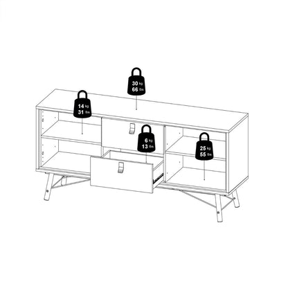 Ry Sideboard 2 doors + 2 drawers Matt Black Walnut