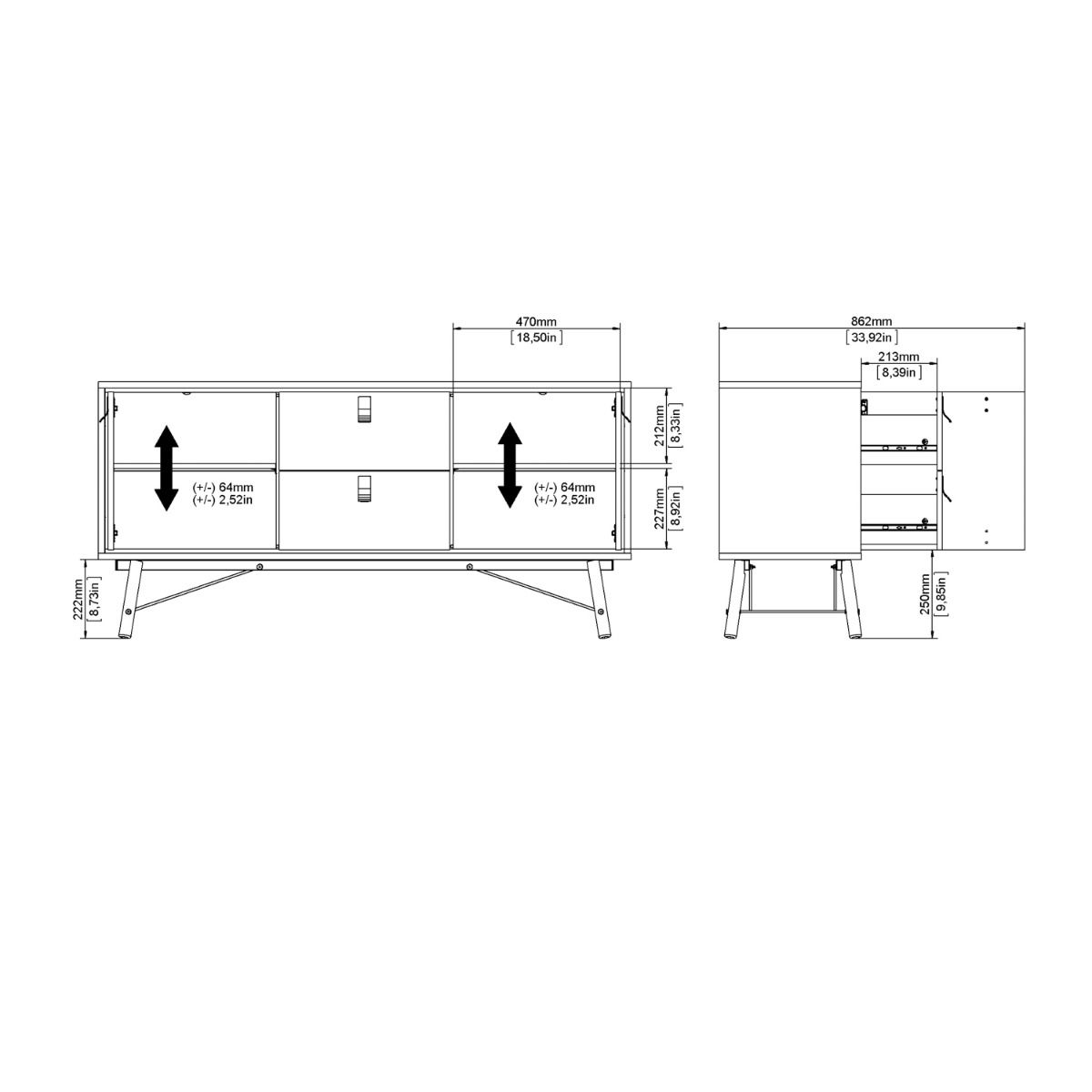 Ry Sideboard 2 doors + 2 drawers Matt White