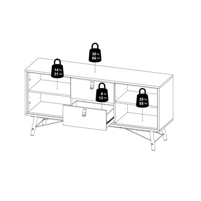 Ry Sideboard 2 doors + 2 drawers Matt White