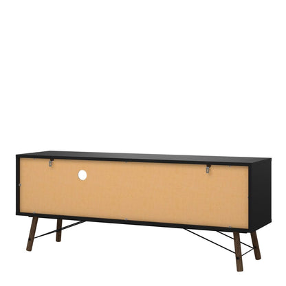 Ry TV-unit 1 door + 1 drawer Matt Black Walnut