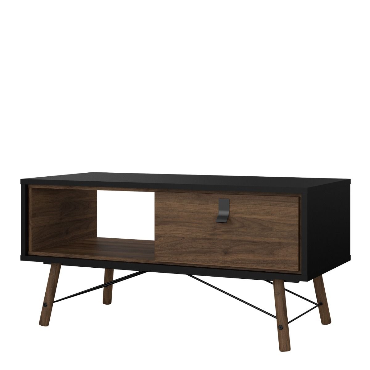 Ry Coffee table with 1 drawer Matt Black Walnut