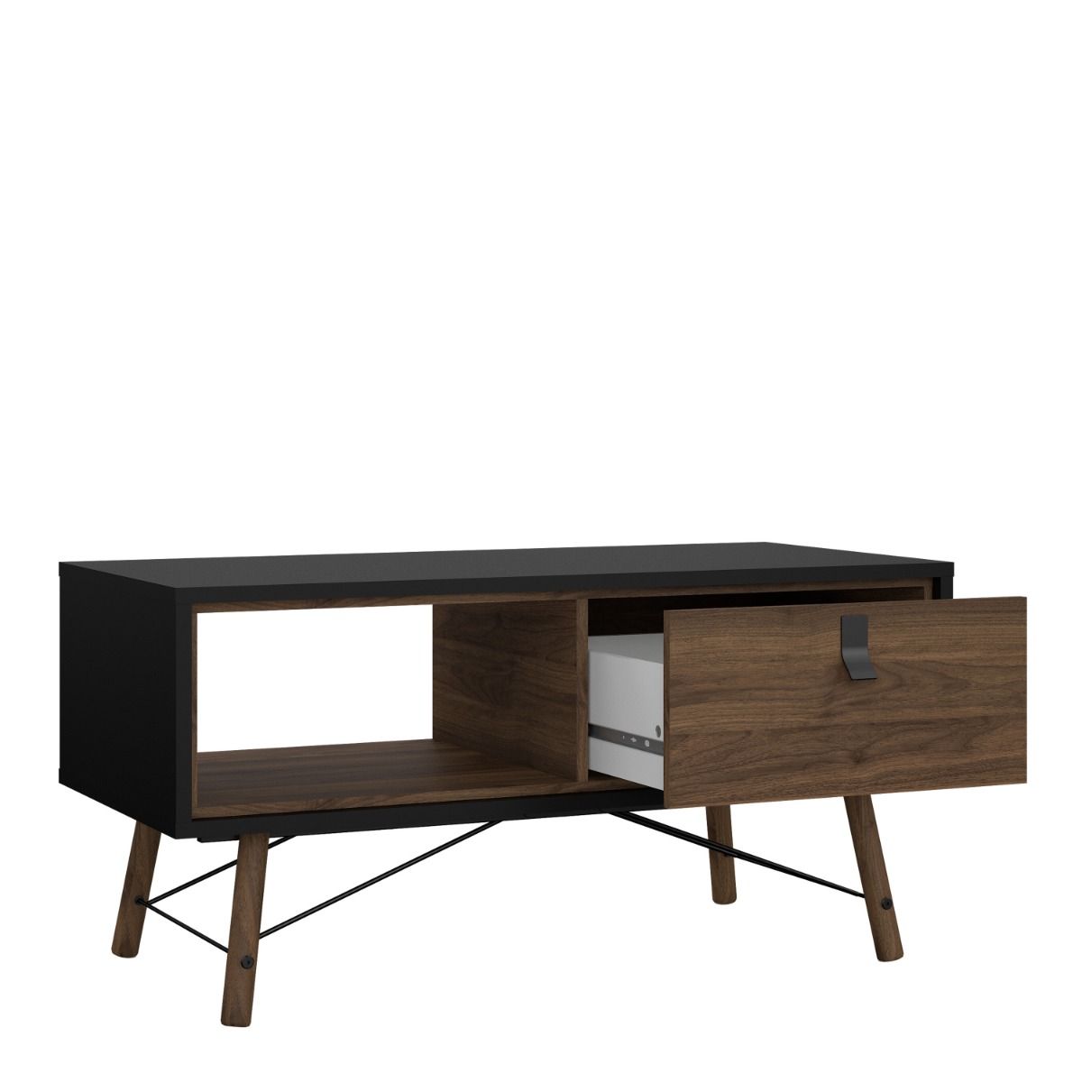 Ry Coffee table with 1 drawer Matt Black Walnut