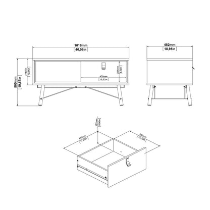 Ry Coffee table with 1 drawer Matt White