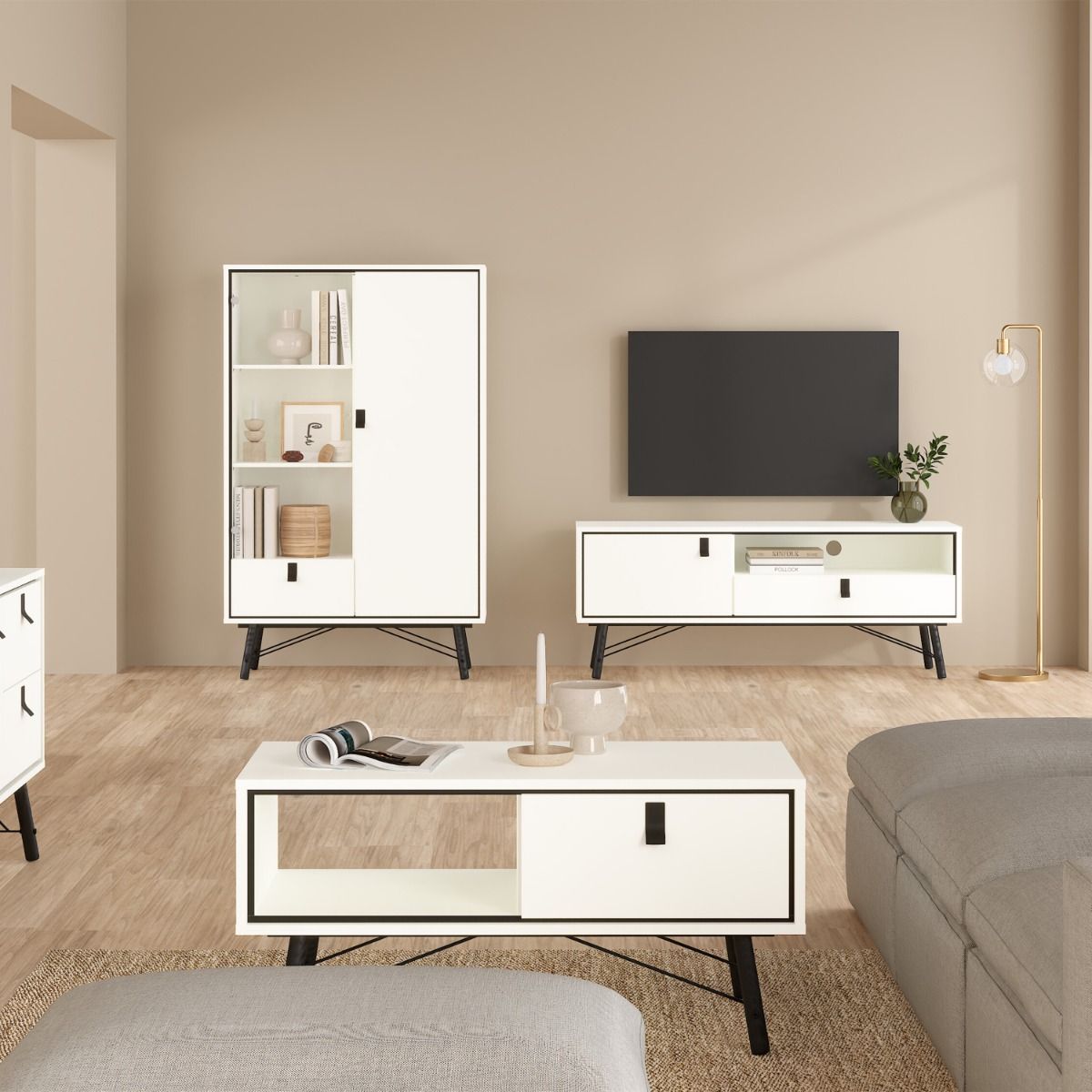 Ry Coffee table with 1 drawer Matt White