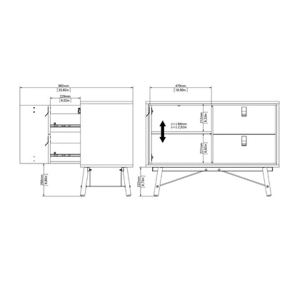 Ry Sideboard with 1 door + 2 drawers Matt White