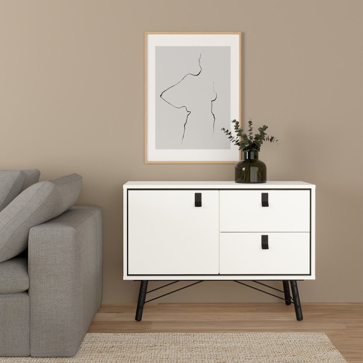 Ry Sideboard with 1 door + 2 drawers Matt White