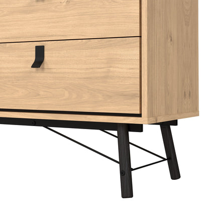 Ry Wide Double Chest of Drawers 6 Drawers in Jackson Hickory Oak