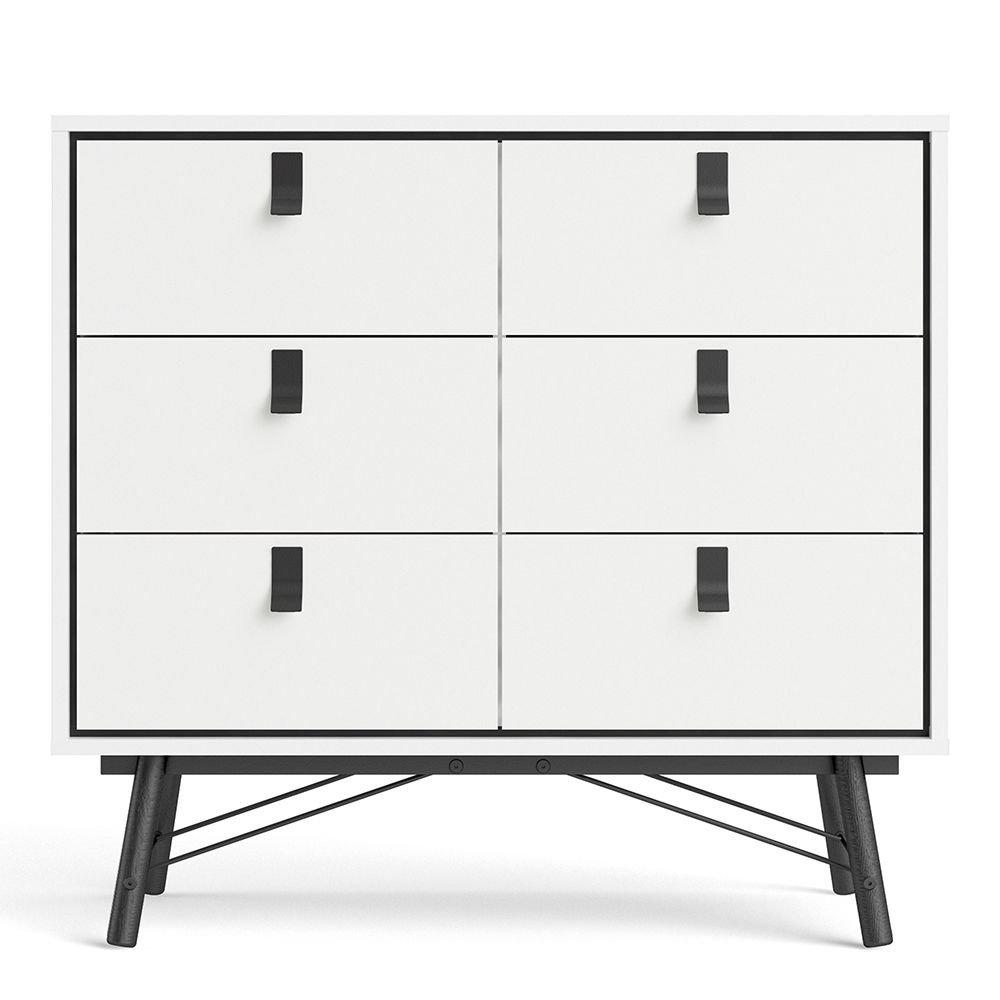 Ry Double chest of drawers 6 drawers in Matt White