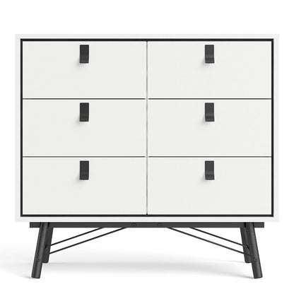 Ry Double chest of drawers 6 drawers in Matt White