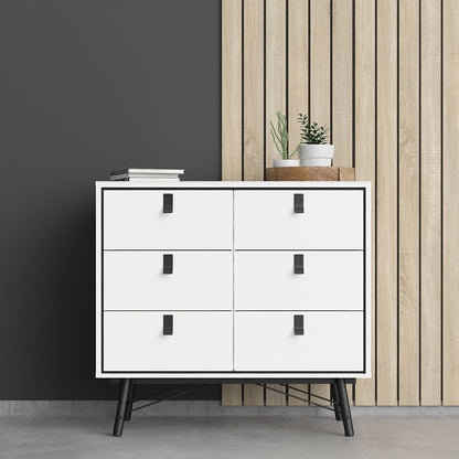 Ry Double chest of drawers 6 drawers in Matt White