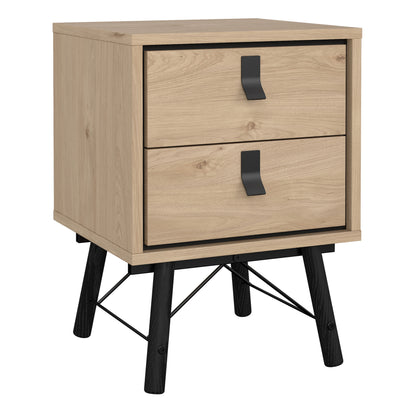 Ry 3 Piece Bundle, Bedside, Chest and 3 Door 3 Drawer Wardrobe in Jackson Hickory Oak