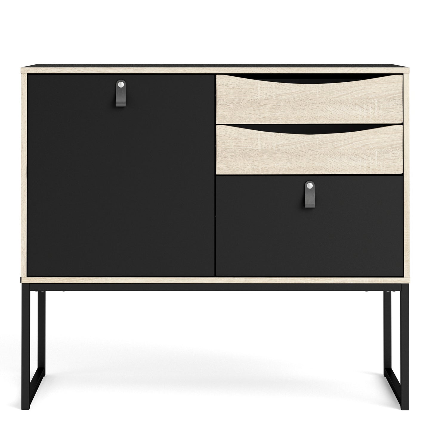 Stubbe Sideboard with 1 door + 3 drawers in Matt Black Oak