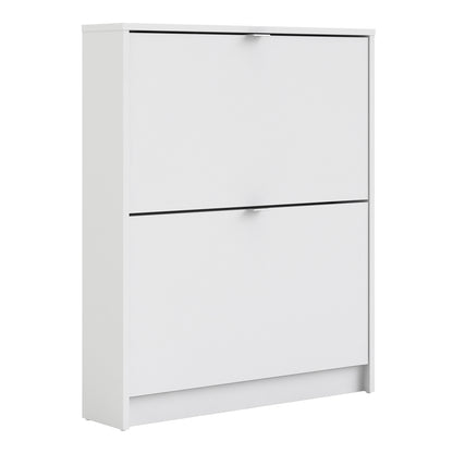 Shoes Shoe cabinet  w. 2 tilting doors and 1 layer in White