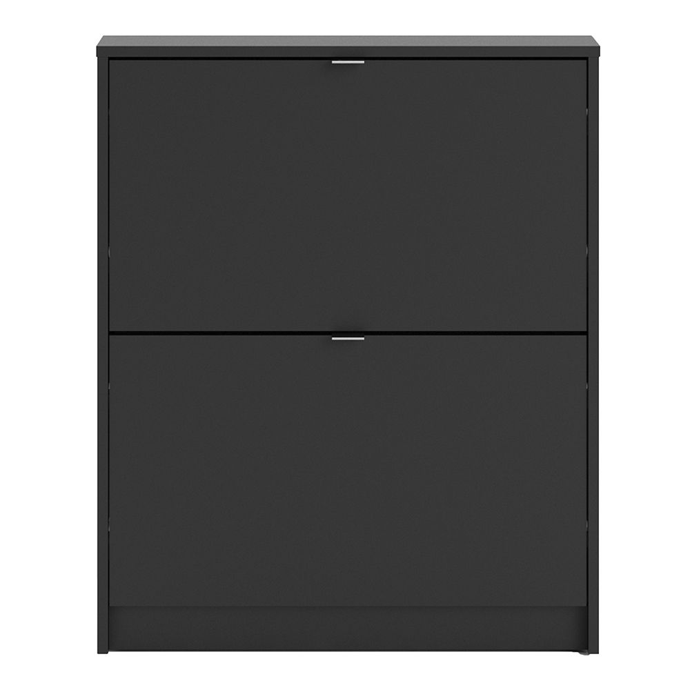 Shoes Shoe cabinet w. 2 tilting doors and 1 layer in Matt Black